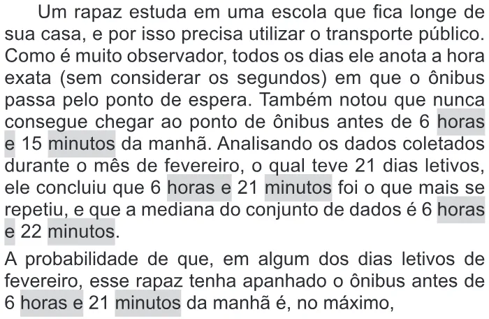 Trecho original com figura, tabela ou fórmula da questão 140 do ENEM 2018 - 2º Dia - Caderno 11 – Laranja (Braile e ledor) – Aplicação regular.