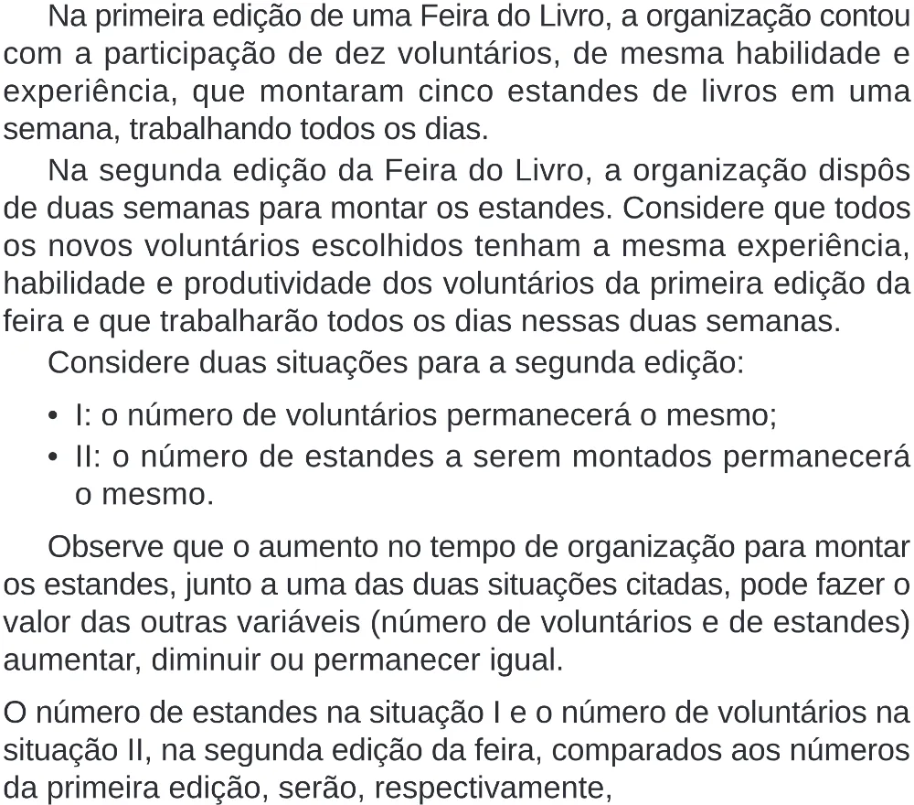 Trecho original com figura, tabela ou fórmula da questão 174 do ENEM 2024 - 2º Dia – Caderno 8 – Verde (Superampliada) – Reaplicação/PPL.