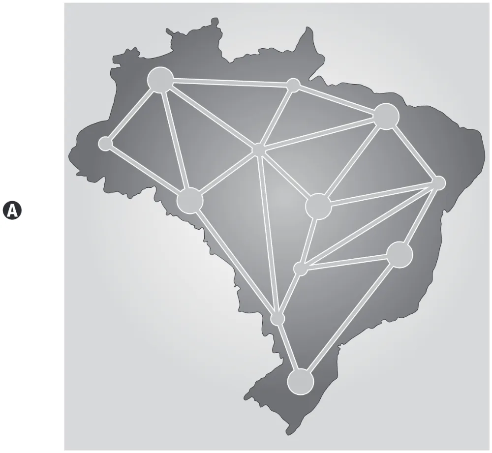 Mapa da alternativa A da questão 46 do ENEM 2022.